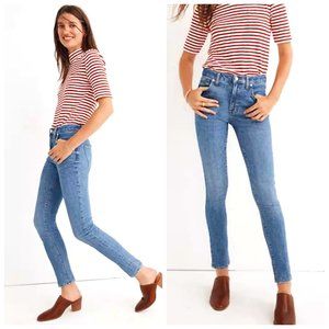 MADEWELL 9" Mid Rise Distressed Pocket Skinny Blue Jeans